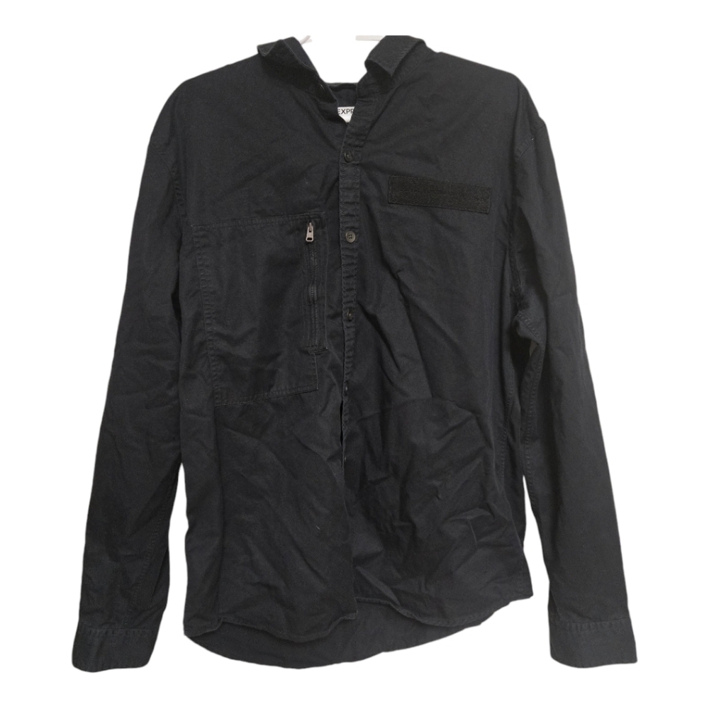 Express Black Utility Button Up Shirt Mens XL